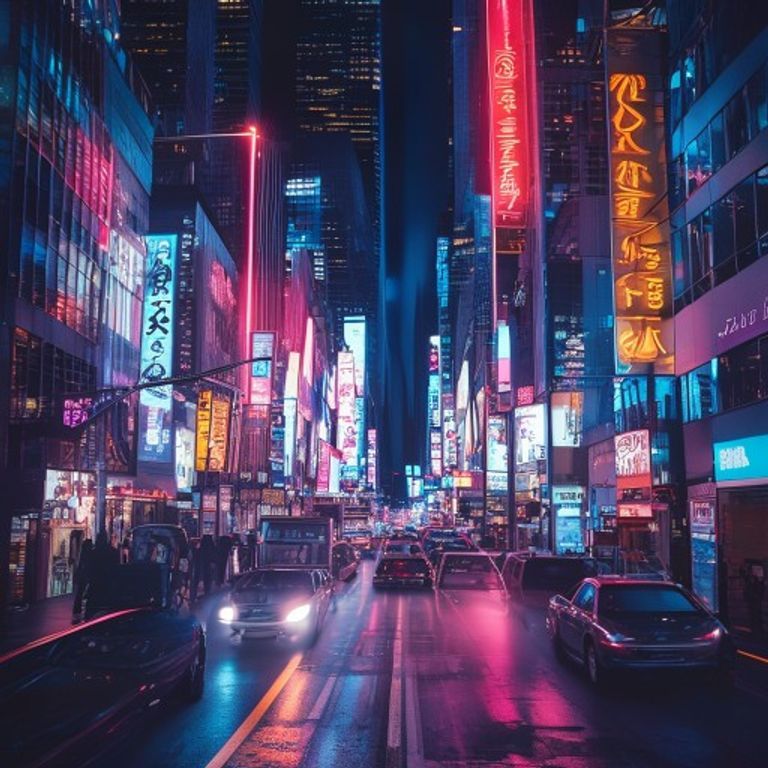 Neon City Street